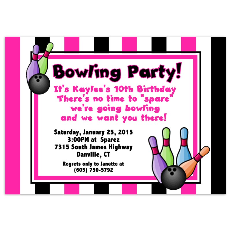 Bowling party invitations free download full